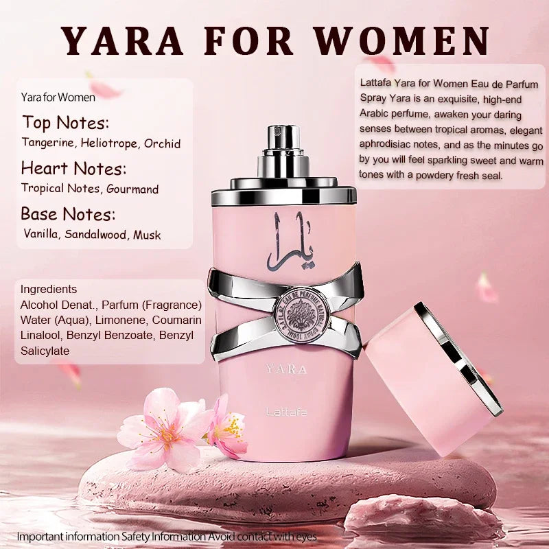 2 Box 100ml(3.4oz) Original Yara Perfumes Men&Women Luxury Brand Lasting Fragrance Perfume Floral Scent Eau De Parfum Cologne - Aurex