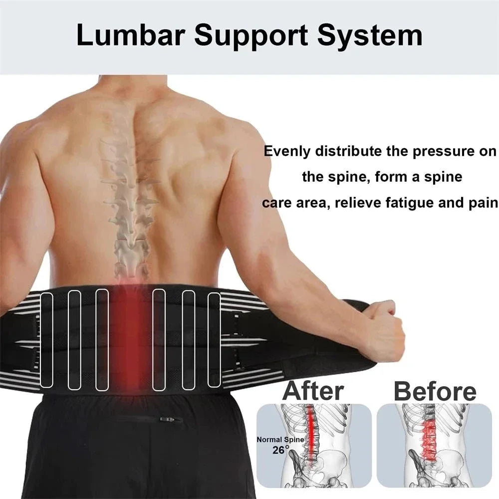 Adjustable Back Lumbar Support Belt Double Pull Medical Waist Orthopedic Brace Spine Relaxed Decompression Anti-skid Breathable