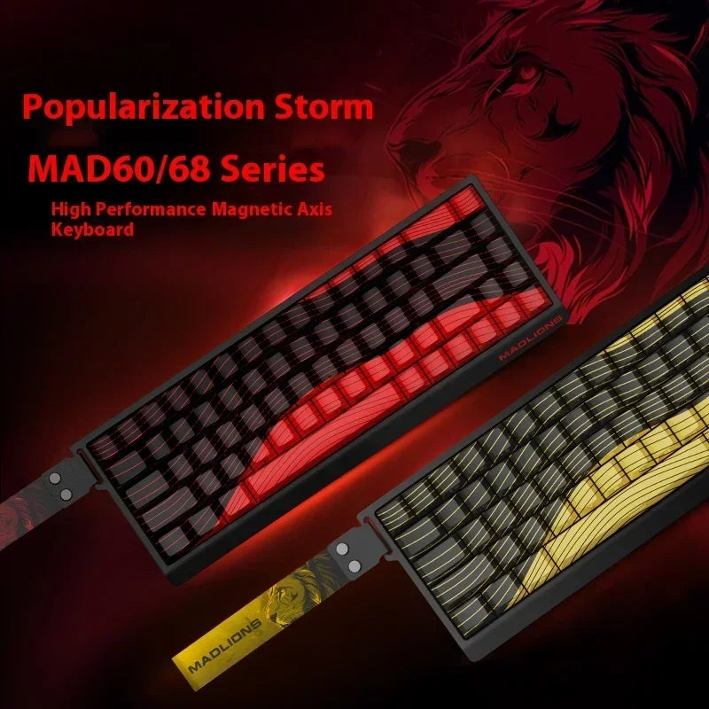 Madlions Mad 60he Mad 68he Wired Mechanical Keyboard Gaming Magnetic Switch RT 0.02mm 8K Polling Rate RGB Hotswap Keyboard