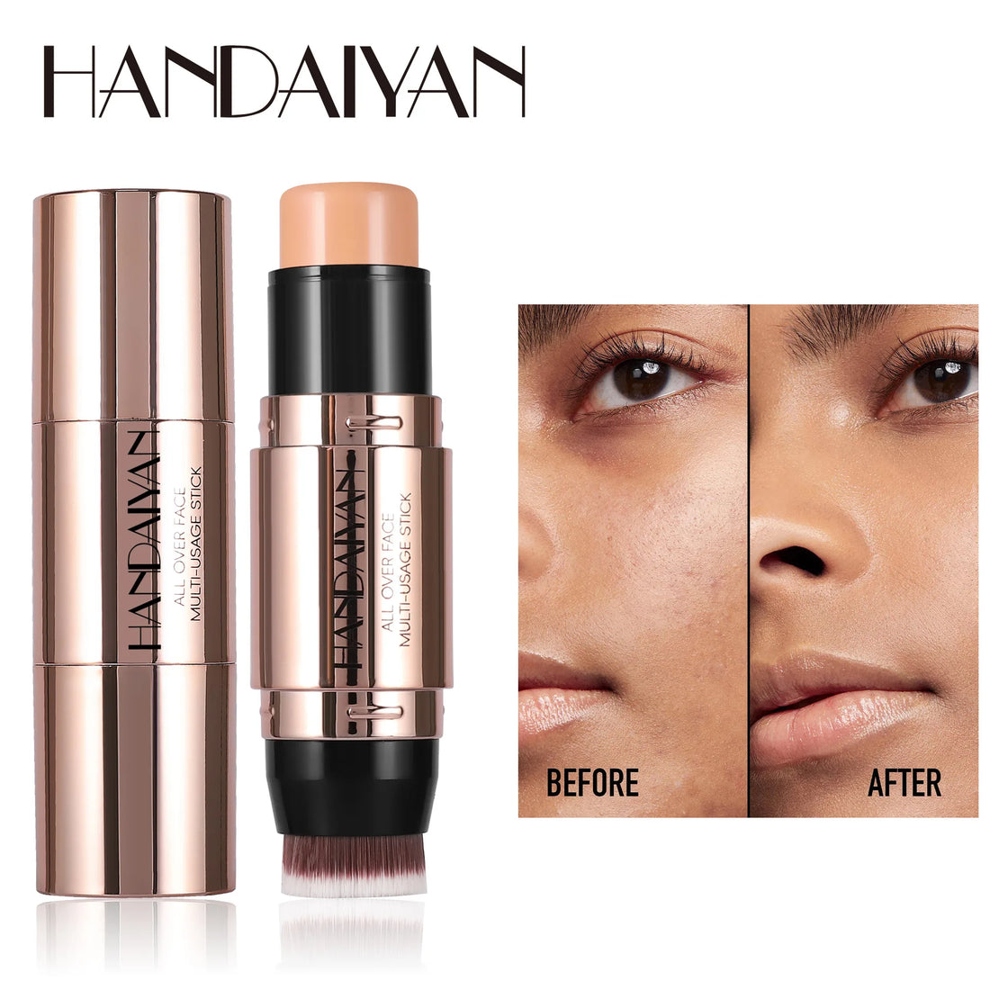 HANDAIYAN Double Head Highlighter Stick Natural Waterproof Silky Smooth Stereoscopic Nose Shadow Concealer Makeup