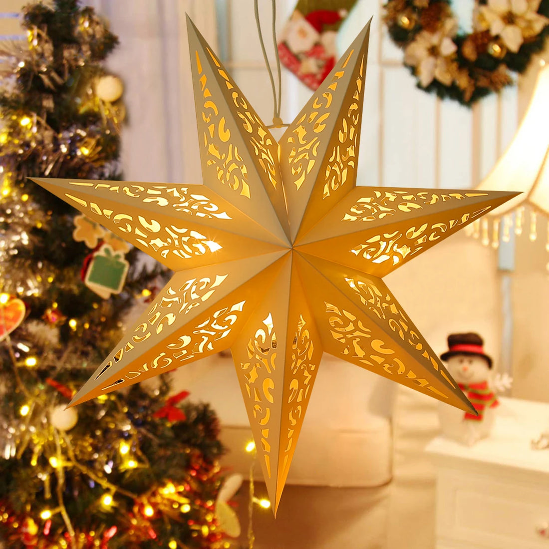 Hollow Star Hanging Pendants Ramadan Decorations 2025 for Home Ramadan Islamic Muslim Party Gifts Eid Mubarak Home Decorations