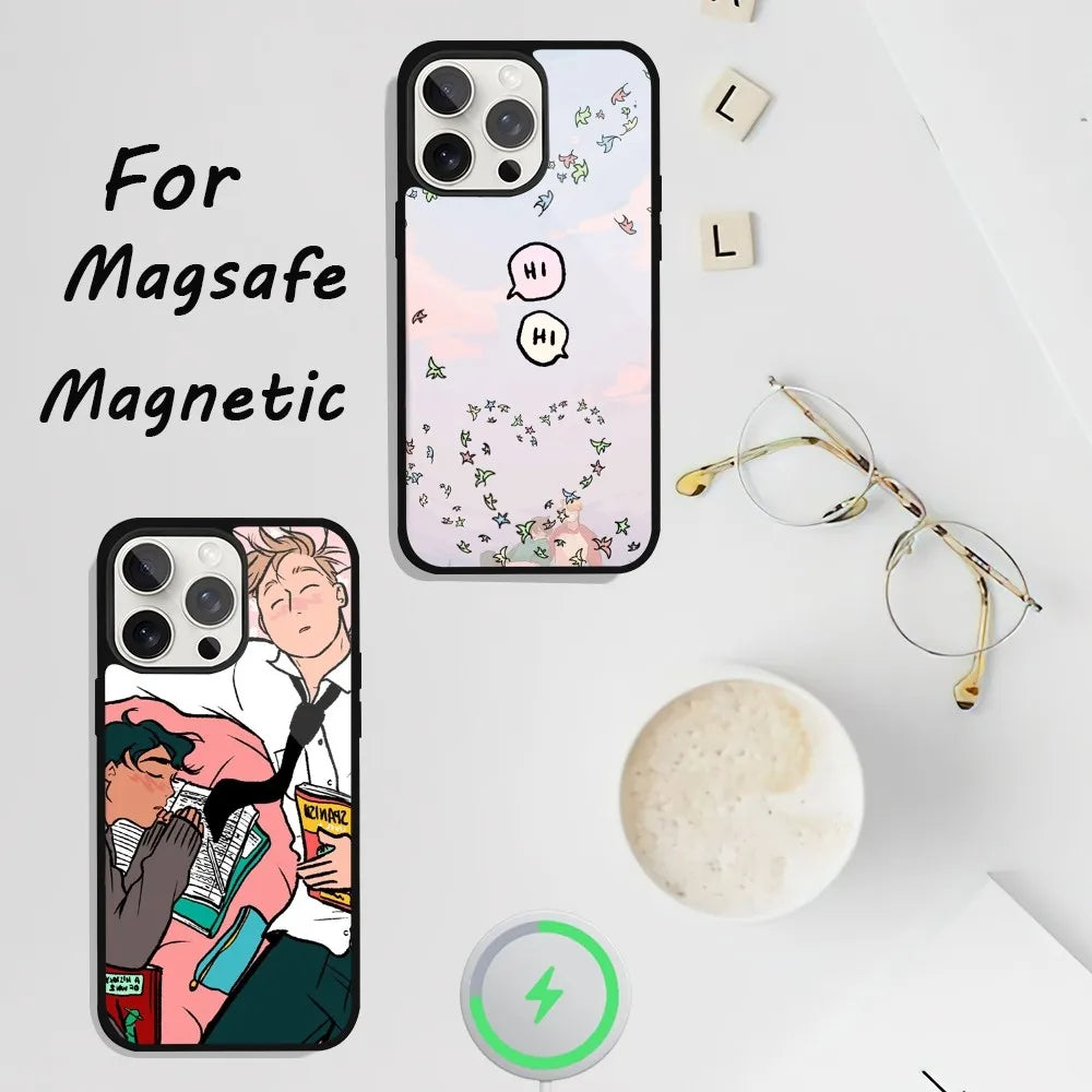 Comics Heartstopper Phone Case For iPhone 11 13 12 14 15 Plus Max Pro Magsafe Magnetic Wireless Charging shell