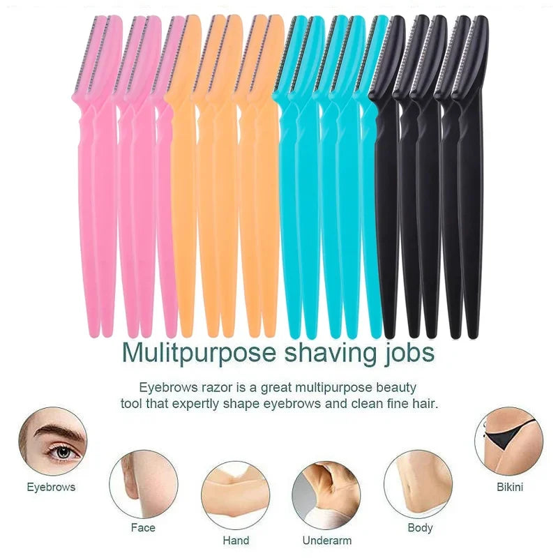 3/4/10Pcs Eyebrow Trimmer Blade Shaver Portable Eyebrow Shaper Facial Epilator Hair Remover Safe Razor Woman Beauty Makeup Tools