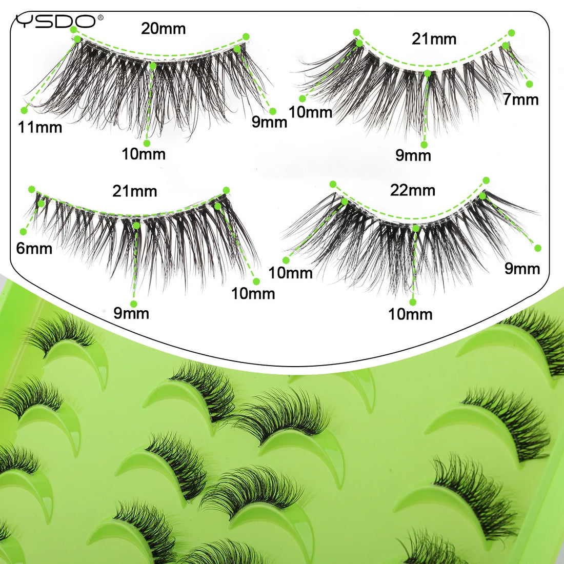 Half Eye Lashes 5/10/14/20 Pairs Natural Mink False Eyelash Extension Makeup Fluffy Wispy Cat Lashes Faux Cils Maquiagem Cilios