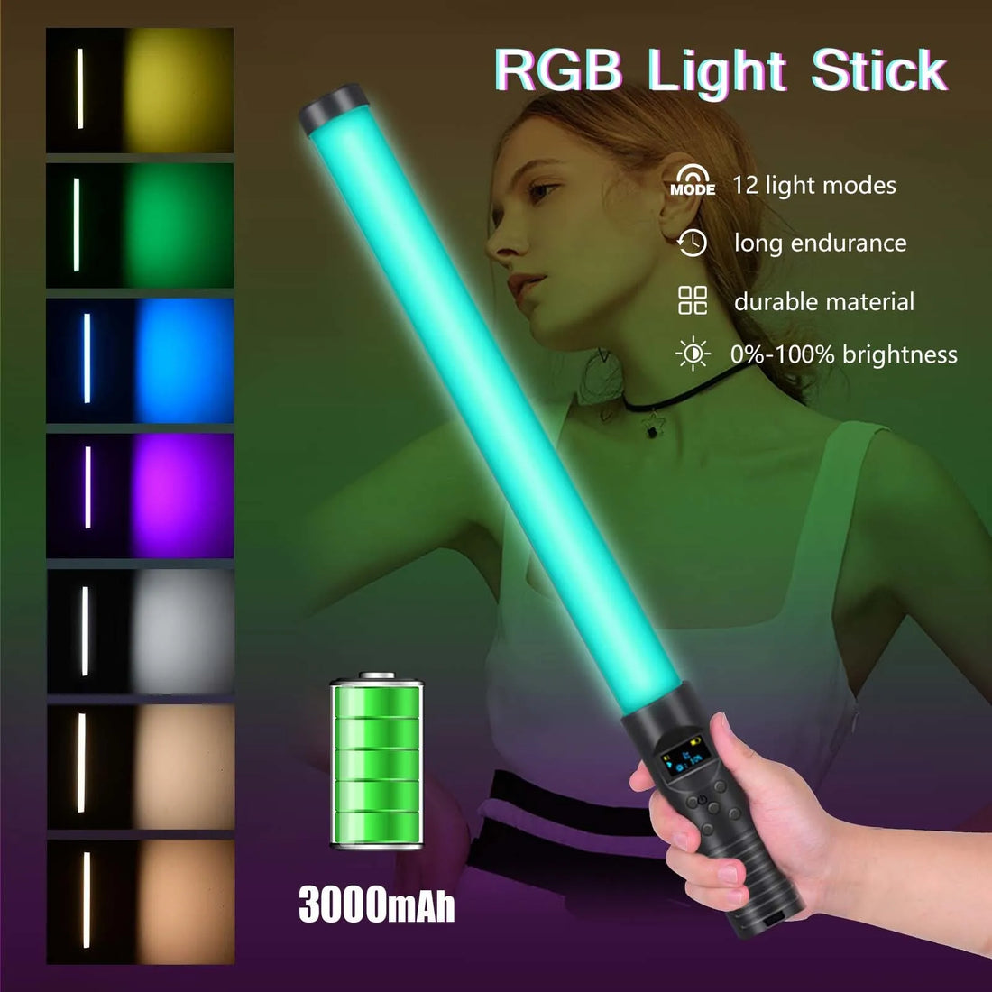 RGB Video Light Stick Wand Party Colorful LED Lamp Fill Light Handheld Flash Speedlight Photography Lighting With Tripod Stand