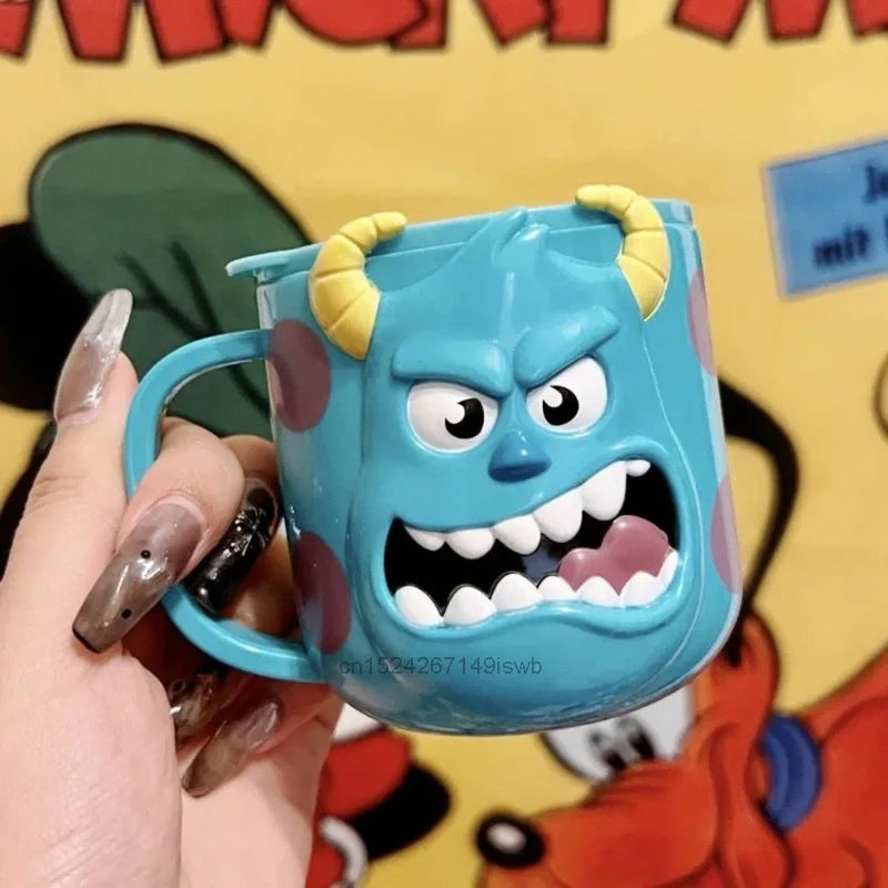 260ml/8.79oz Disney Monsters University Water Cup With Lid 316 Stainless Steel Milk Cup 3D Cartoon Coffee Mugs Perfect For Home