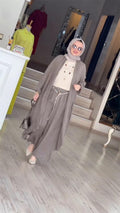 Eid Muslim Women Blouse Two Piece Set Abaya Long Shirt Wide Leg Pant Suits Ramadan Arabic Dubai Modest Musulman Ensembles - Aurex