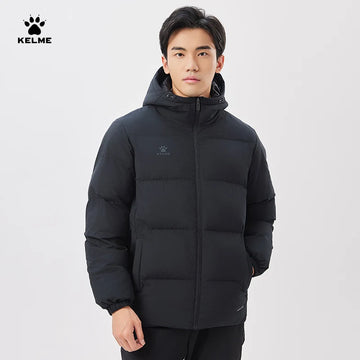 Kelme Sports Cotton Jacket Men's Winter 2024 New Style Bread Jacket Hooded Windproof Jacket Thickened Warm Cotton Jacket