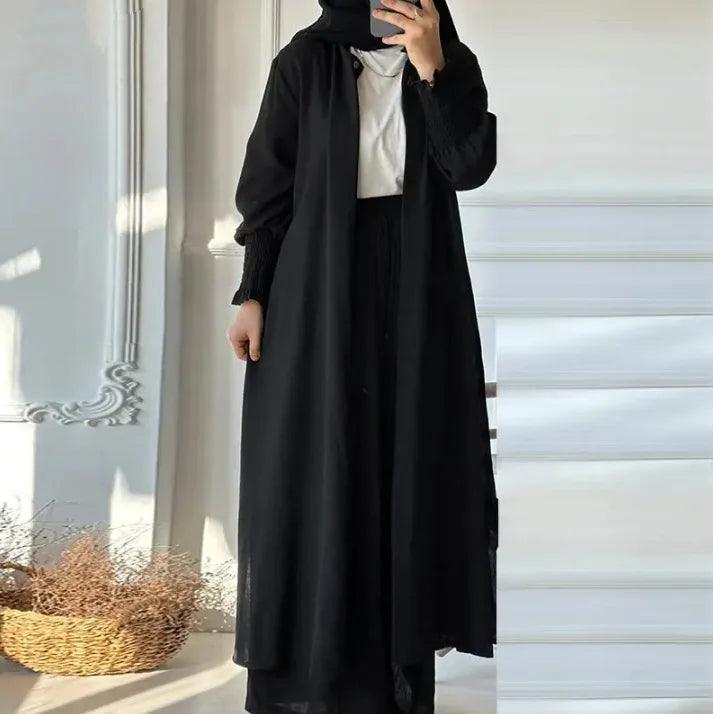 Modest 2-Piece Abaya Suit – Dubai Islamic Wear | Ramadan & Moroccan Kimono Outfit - Aurex