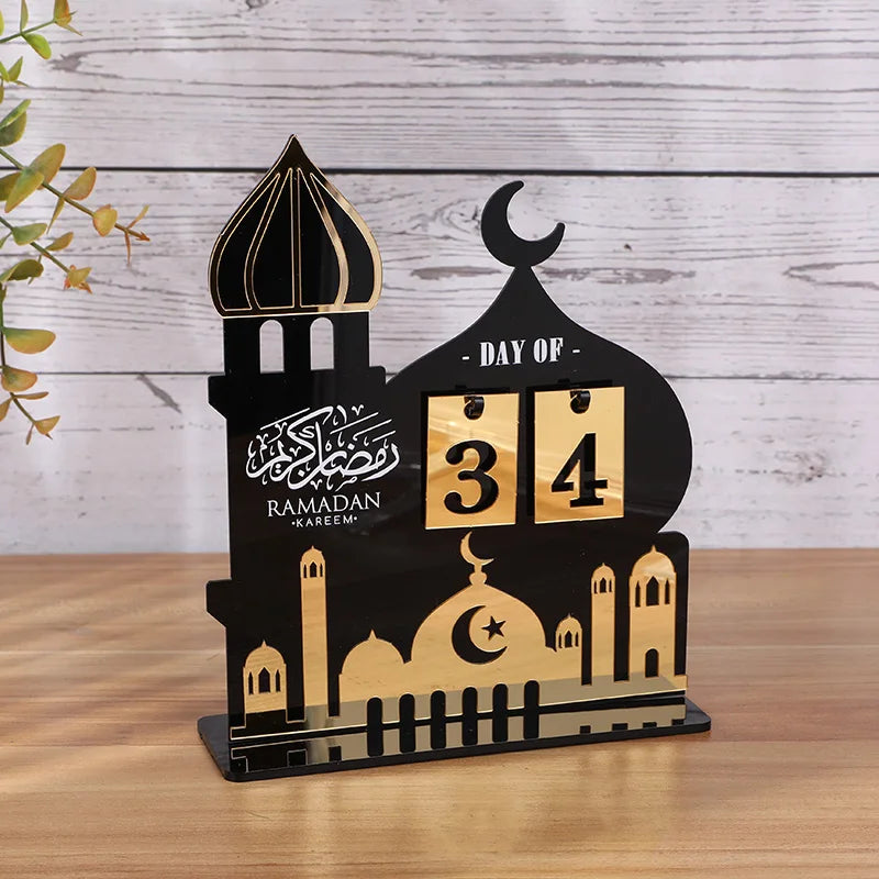 Ramadan Advent Calendar 2025 Eid Mubarak Acrylic Countdown Calendar Islamic Muslim Festival Party Gifts Home Decoration Ornament