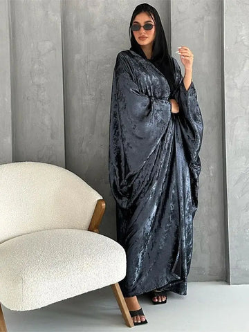 Ramadan Shiny Satin Open Kimono Abaya Dubai Luxury 2024 Muslim Abayas For Women Kaftan Dress Islam Clothing Robe Femme Musulmane