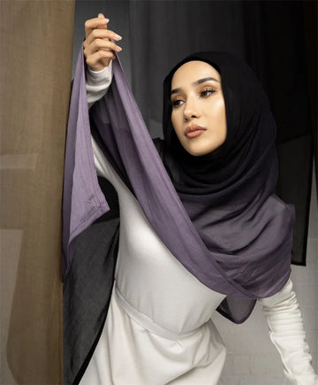 Plain Ombre Gradient Cotton Rayon Shawls Scarf High Quality Big Size Pleated Headband Wrap Pashmina Stole Muslim Hijab 185*90Cm