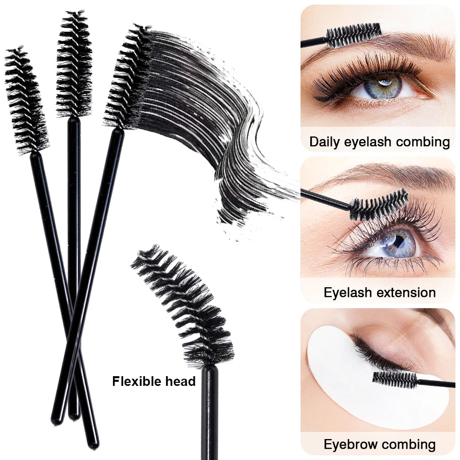 268PCS Eyelash Extensions Brushes Set Professionele Micro Lip Brush USB Mini Fan Glue Ring Eyelashes Tweezers Makeup Tools