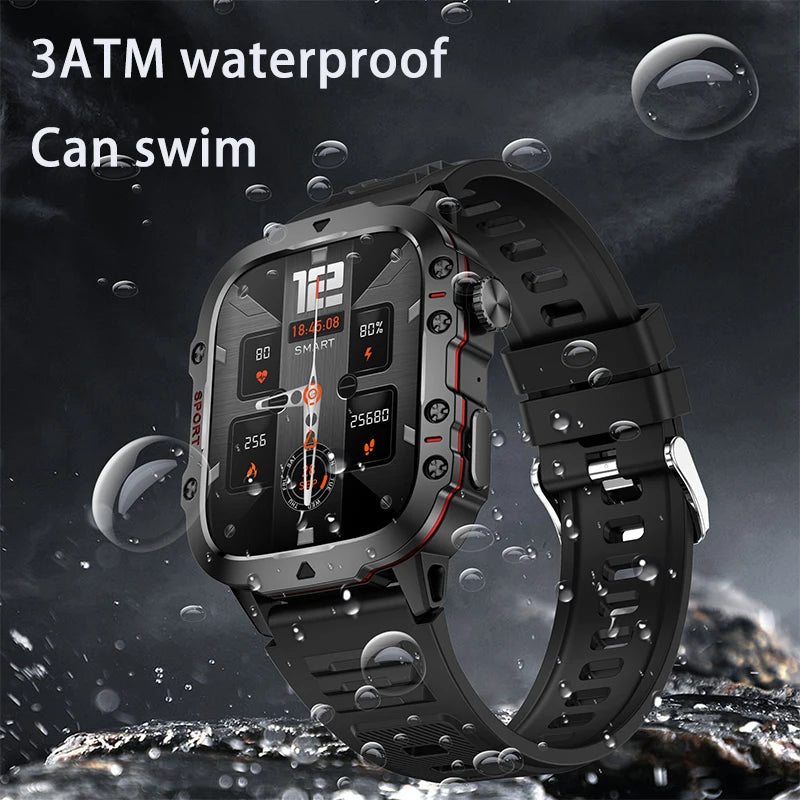 2025 New For Xiaomi Military Smart Watch Men IP68 5ATM Outdoor Sports Fitness Tracker Health Monitor 1.96" BT Call Smartwatch