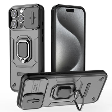 Luxury Business Ring Stand Camera Lens Military Grade Armor Case For iphone 13 14 15 16 Pro Max Plus 16Pro 15Pro 13 Bumper Cover