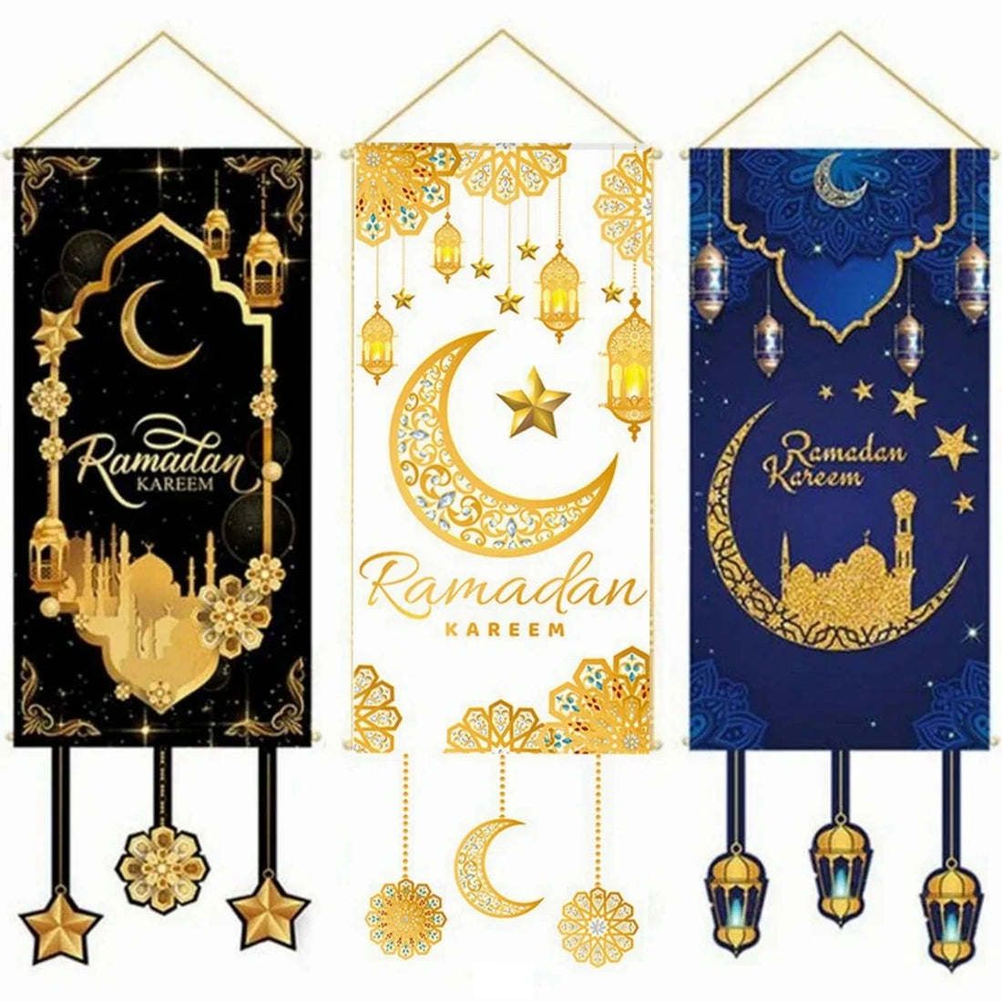 Ramadan Hanging Flag Ramadan Decoration For Home 2025 Kareem Aid EID Mubarak Muslim Islamic Festival Eid Al-fitr Party Supplies