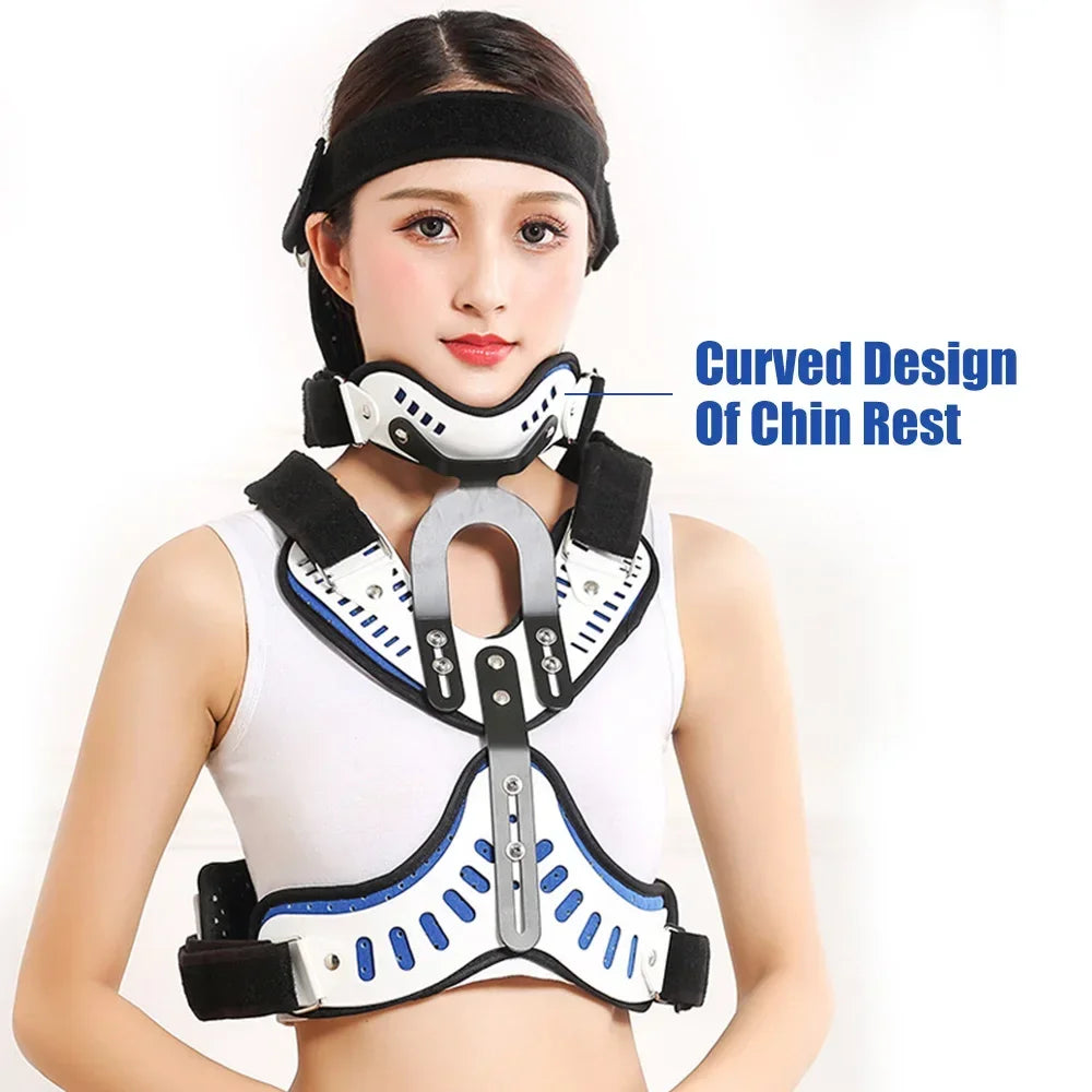 Head Neck Chest Posture Corrector Adjustable Fixed Brace Cervical Thoracic Orthosis Traction Device Lumbar Spine Correction Tool