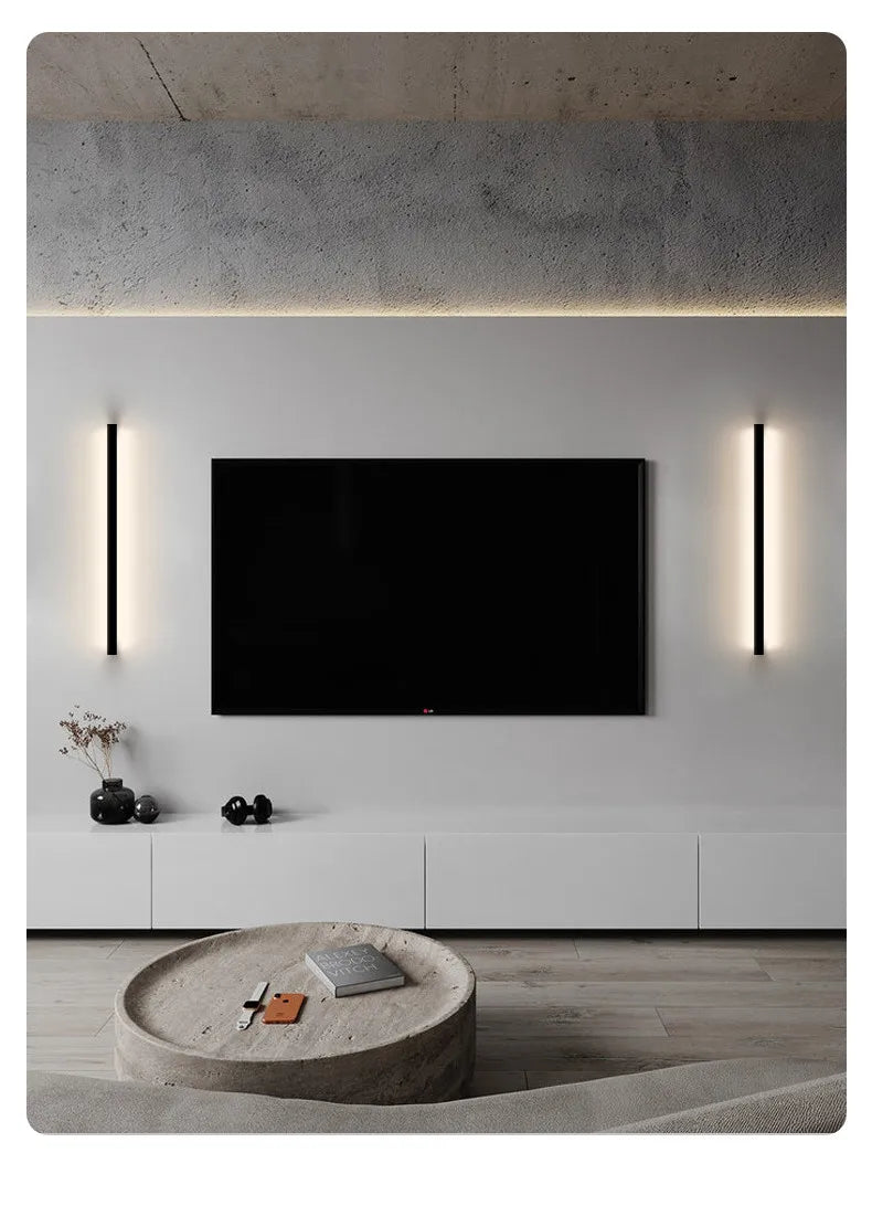 Minimalist long wall lamp modern simple one word living room staircase creative background wall line bedroom bedside light - Aurex