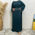 New fashion Muslim women sleeveless dress plus Muslim cardigan two-piece Arab Turkey Dubai dress elegant temperament clothing - Aurex