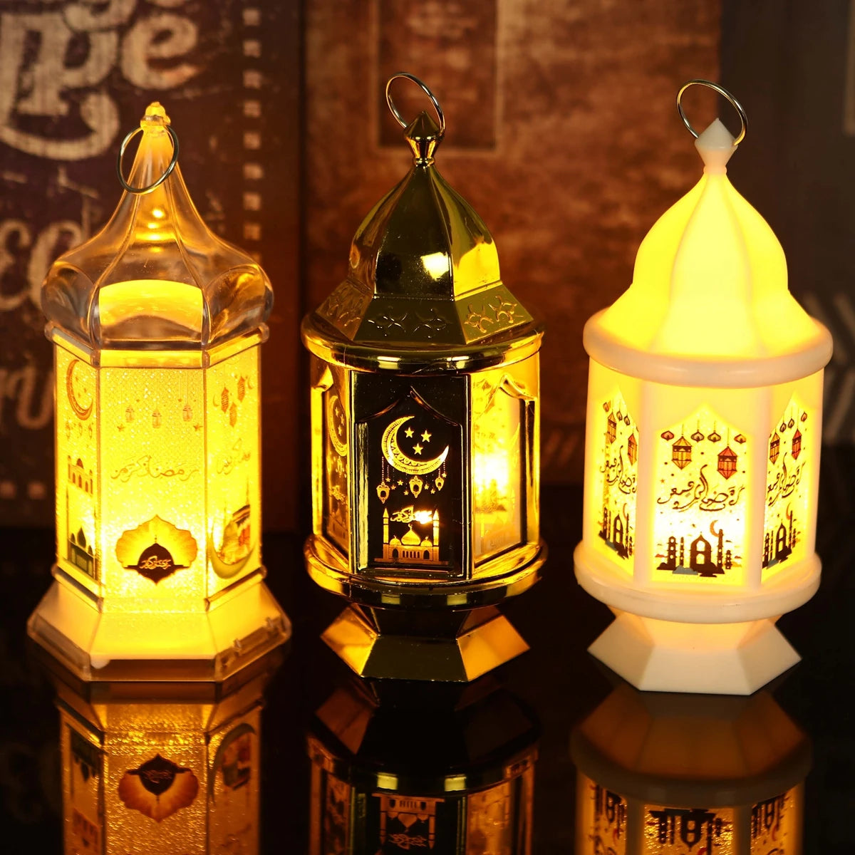 Eid Mubarak Ornaments Lantern Light Ramadan Decorations For Home 2025 Islamic Muslim Party Decor Ramadan Kareem EID Al Adha Gift