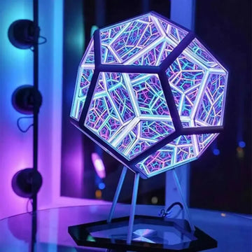 New Creative Bedroom Night Lights Colorful Infinite Dodecahedron Table Lamp Colorful Full Of Artistic Sense Bedside Desk Lamp