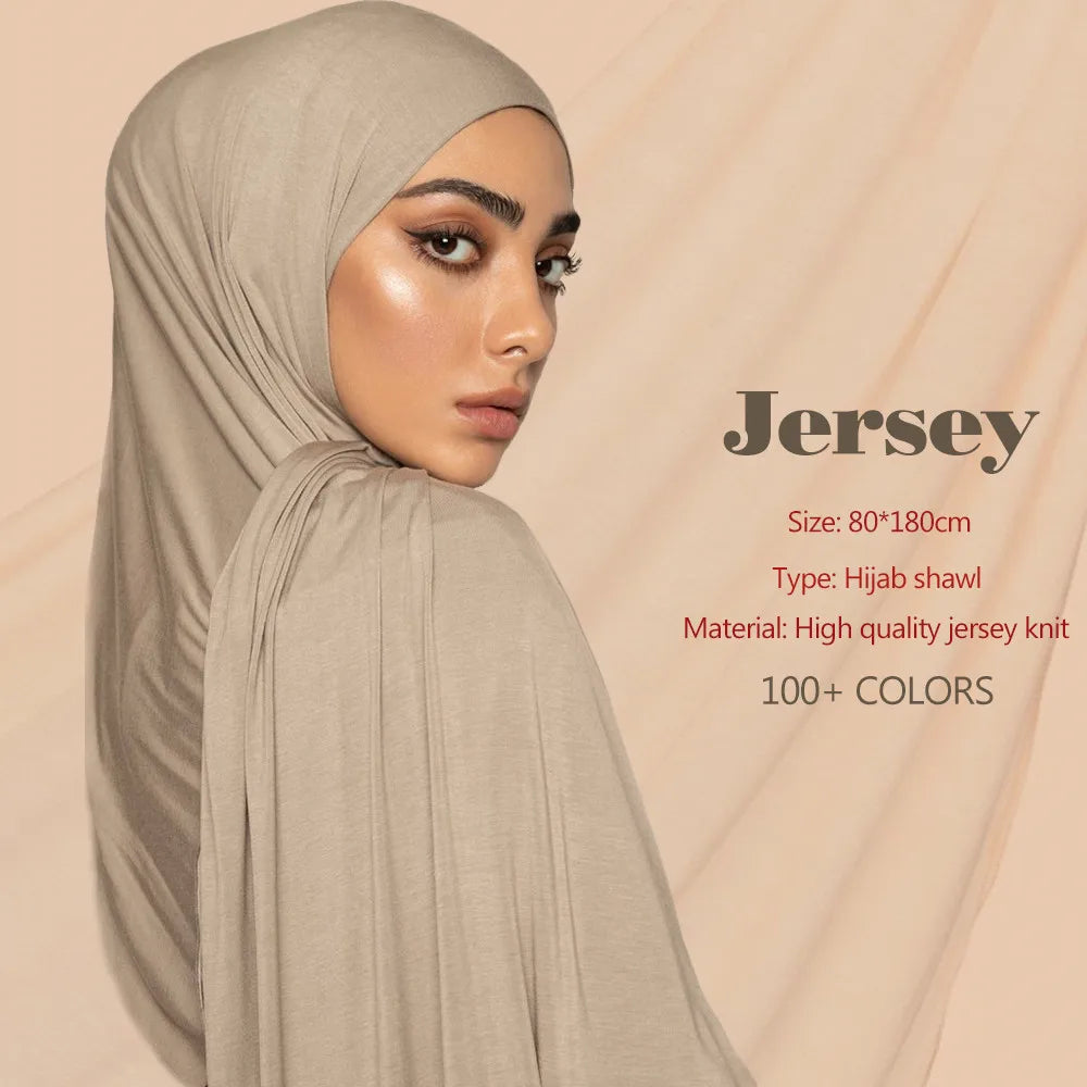 Multicolor Soft Cotton Muslim Headscarf Instant Jersey Hijab Full Cover Cap Wrap Scarf Islamic Shawls Women Turban Head Scarves