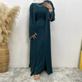 New fashion Muslim women sleeveless dress plus Muslim cardigan two-piece Arab Turkey Dubai dress elegant temperament clothing - Aurex