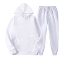 New men's and women's sportswear hoodie casual solid color thick pullover and pants two-piece set autumn and winter jogging suit - Aurex