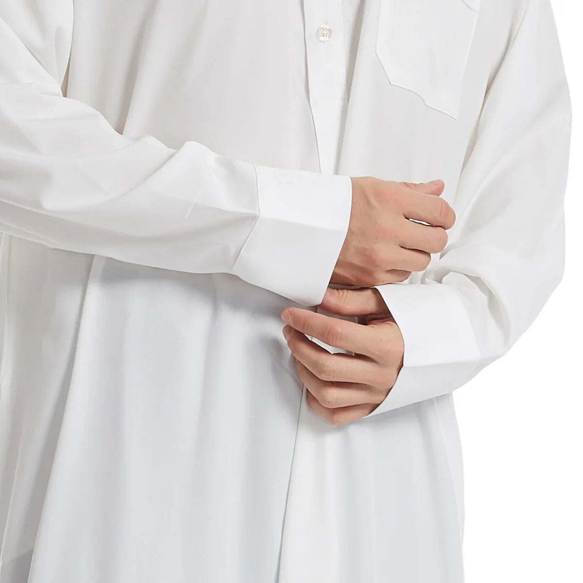 New Style Muslim Lapel Button Robes for Middle Eastern Turkish Men Dubai, United Arab Emirates Saudi Arabian Ethnic Muslim Robes - Aurex