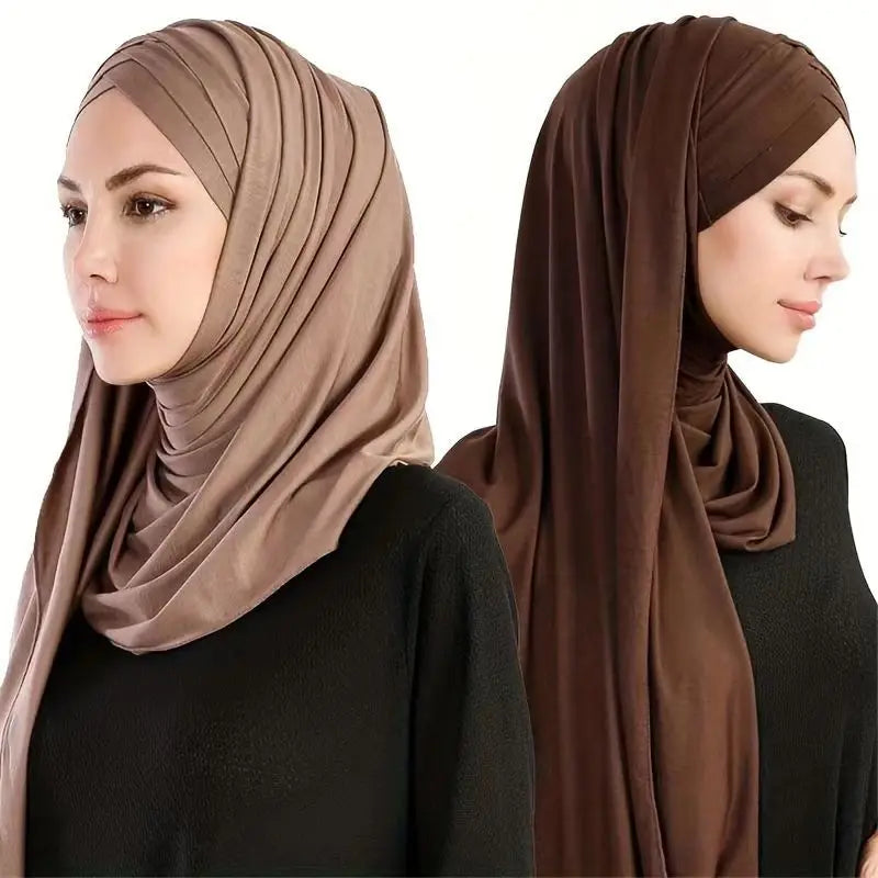 Instant Hijab Muslim Scarf for Women Cotton Jersey Shawl Turban Ready to Wear Head Scarves