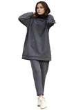 Spring & Autumn Women's Two-Piece Set – Long Top & Pants | Modest Casual Outfit for Eid & Everyday Wear - Aurex