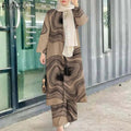 2025 Autumn Tracksuits Fashion Printed Muslim Sets Islamic Outfits ZANZEA Women Long Sleeve Blouse Causal Pants Sets Abaya Suit - Aurex