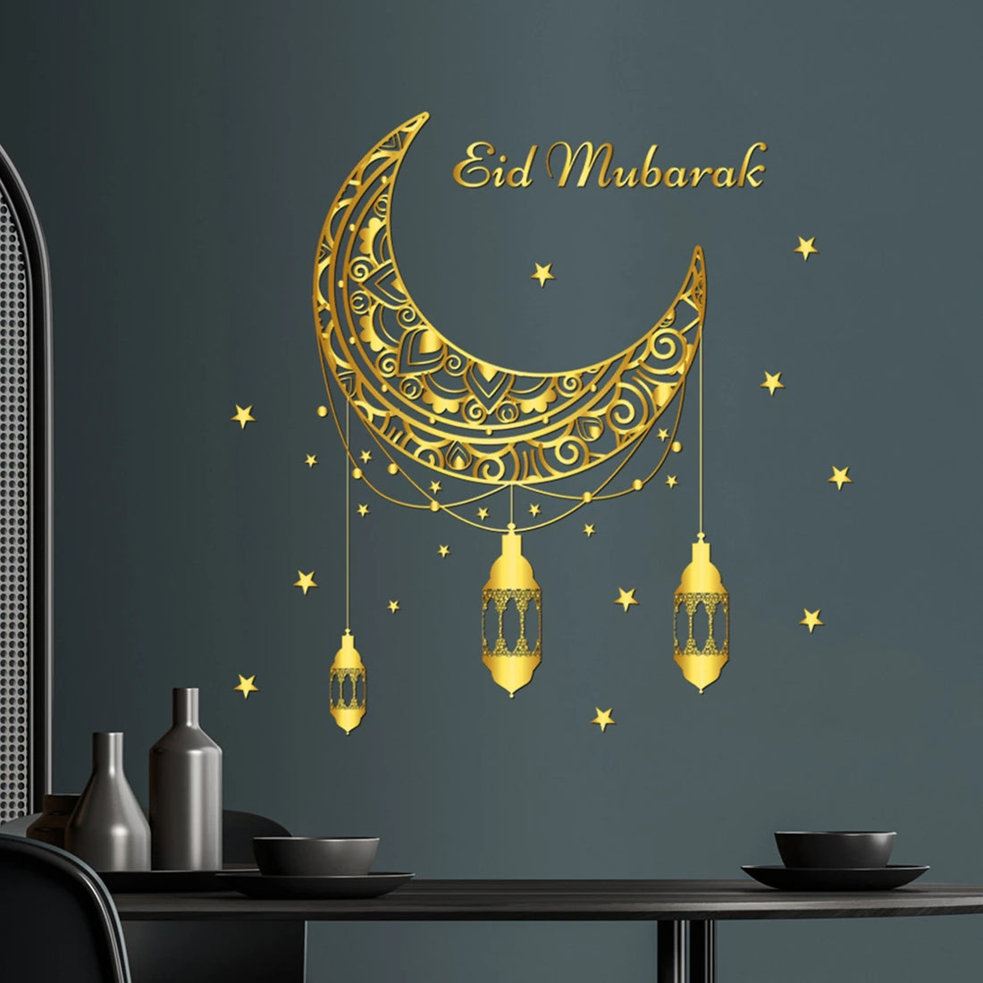 Eid Mubarak Wall Stickers Kareem Ramadan Decoration 2025 For Home Islamic Muslim Party Decor Mubarak Ramadan Window Sticker Gift