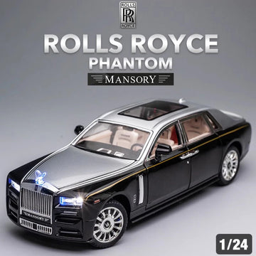 1/24 Rolls Royce Phantom Diecast Toy Cars Model Simulated Pull Back Limousine Zinc Alloy Metal Toy Car for Kids Gifts Collection