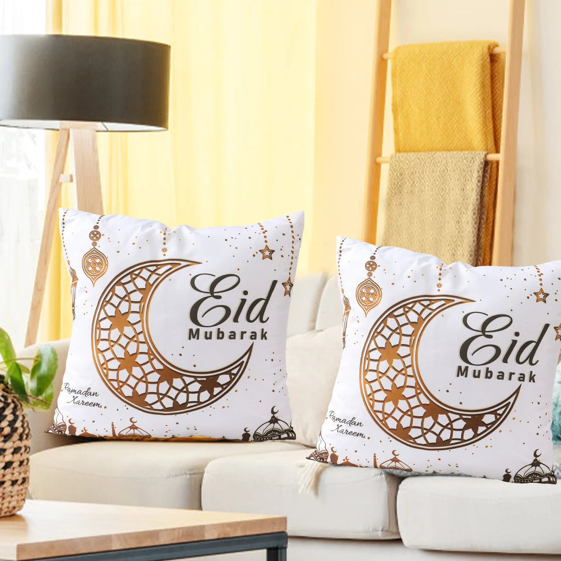 2025 Eid Mubarak Pillowcase Decor for Home Sofa Cushion Cover Islamic Ramadan Kareem Decoration Mosque Muslim Pillow Cover Gifts