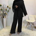 Casual Tracksuits for Women, Wide Leg Pants Sets, Long Sleeve Blouse, Muslim Abaya, Turkey Kaftan, Eid Arab, Autumn Fashion - Aurex