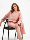 Stay Warm in Style with this Autumn Winter Women's Yoga Set Loose Sweater and Long Trousers for a Comfortable Home Outfit - Aurex