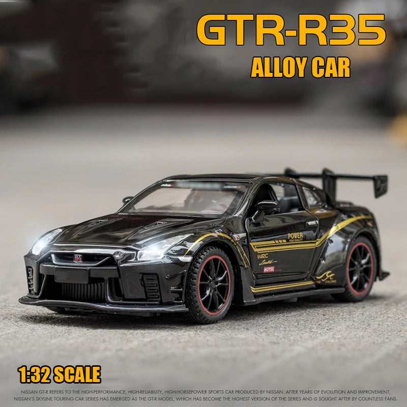 1:32 Simulation Sport Race Skyline R34 R35 Toy Diecasts Vehicles Metal Model Car Decoration For Man And Kids Gift Boy Toy