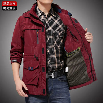 Spring new autumn winter men's casual hardshell outdoor sports jacket stand collar zipper hoodie quick dry mountaineering jacket