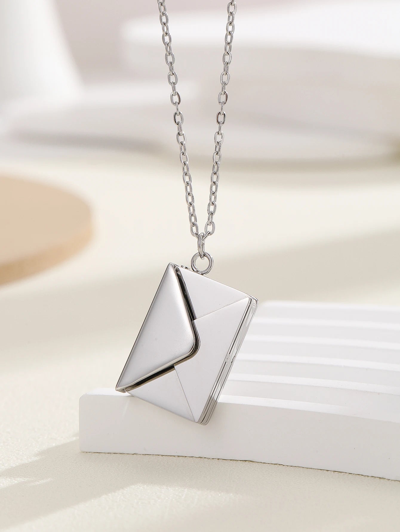 1Pcs Normcore Personalized High-End Stainless Steel Detachable Envelope Love Letter Pendant Necklace