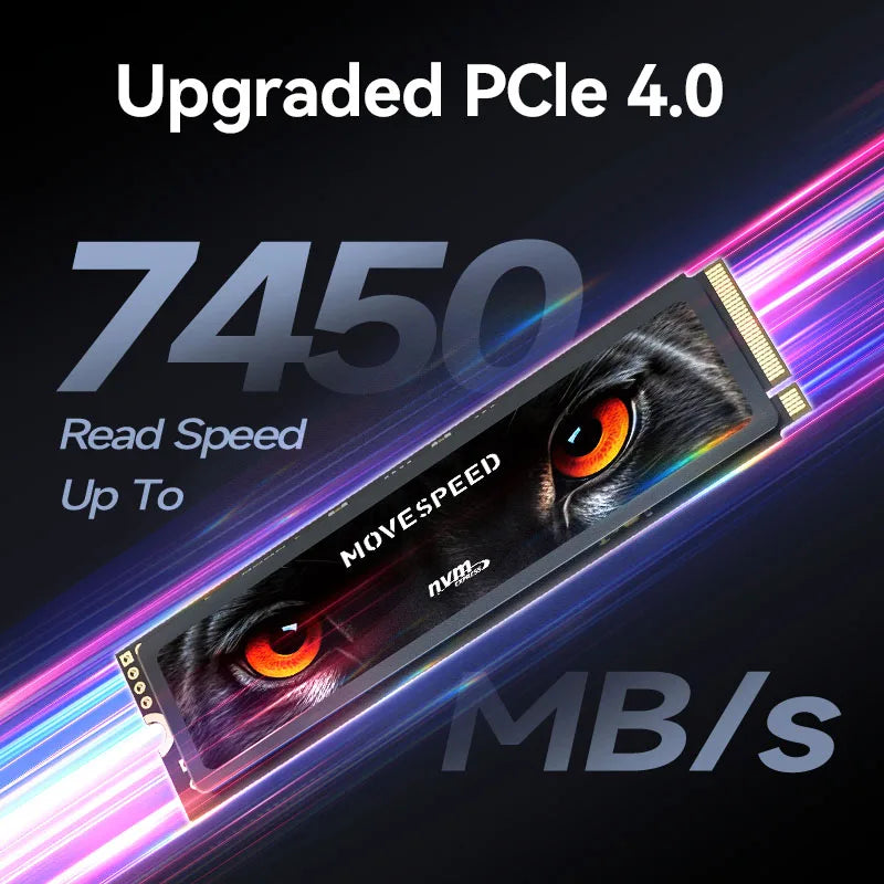 MOVESPEED 7450MB/s SSD NVMe M.2 2280 4TB 2TB 1TB Internal Solid State Hard Disk M2 PCIe 4.0x4 2280 SSD Drive for PS5 Laptop PC