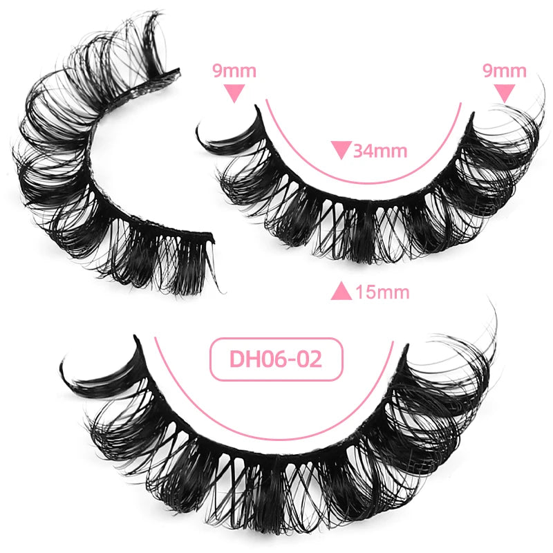 Lashes 5D Faux Mink Lashes 100% Handmade Luxurious Fake Eyelashes Lightweight Fluffy False Eyelashes 10 Pairs Pack