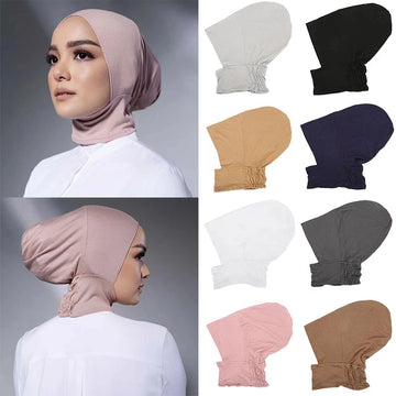 Muslim Inner Cap Hijab For Women Solid Underscarf Hijab Undercap Scarf Turban Hat Islamic Muslim Hijabs Ready To Wear Headcover