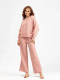 Stay Warm in Style with this Autumn Winter Women's Yoga Set Loose Sweater and Long Trousers for a Comfortable Home Outfit - Aurex