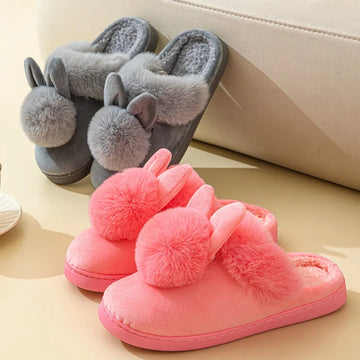 Pallene Warm Fuzzy Fluffy Slippers For Women 2024 Winter New Indoor Non-slip Plush Slides Indoor Soft Comfort Home Cotton Shoes