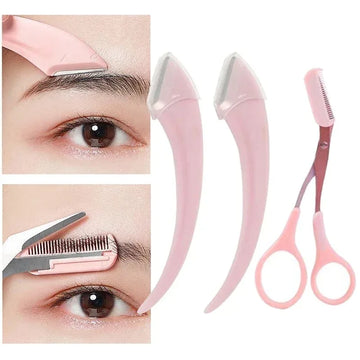 2/3Pcs For Women Eyebrow Scissors With Comb Brow Trimmer Scraper Eyebrow Trimming Knife Eyebrow Face Razor