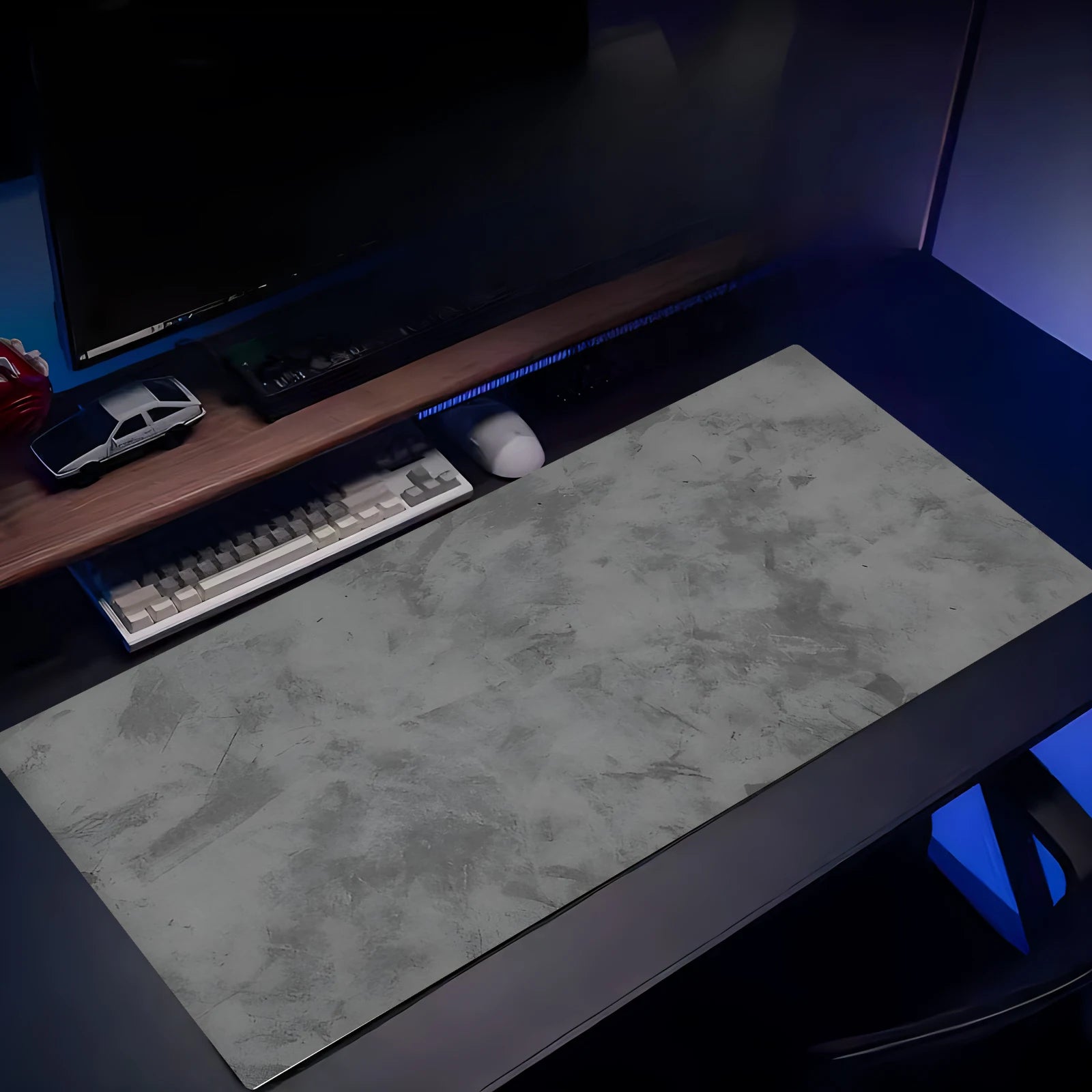 Mouse pad gaming mouse pad desk gray marble texture gaming mousepad tech  computer gaming  90x40 cm large size