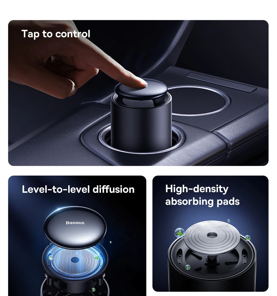 Baseus Car Air Freshener Perfume Tap-Control Car Aromatherapy With 60ML Fragrance Cup Aroma Auto Interior Accessories Diffuse - Aurex