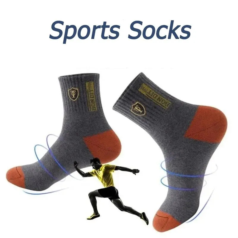 1 or 5 PairsMen's Sports Socks Summer Casual Sweat Absorbent Comfortable Thin Breathable Middle Tube Basketball Socks