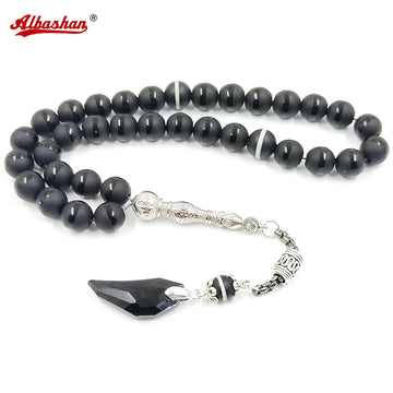 Crystal Tasbih and agates tassel Popular style Black Crystal Muslim prayer beads 33 66 99Misbaha beads Islam Rosary Islamic gift